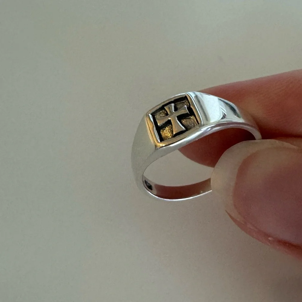 Cross Sterling Silver Ring